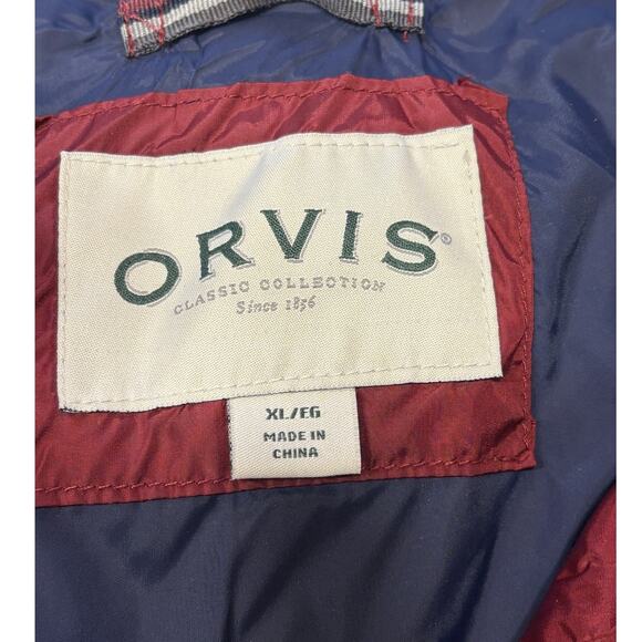 Orvis Men's Down Puffer Vest Burgundy/Navy Size XL-Like New - Picture 8 of 10